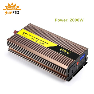 12V Volt 2000w Inverter Daya Gelombang Sinus Murni DC Ke AC 110V 220V