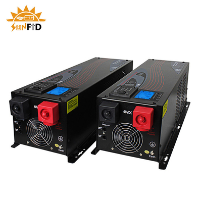 24V 240V 10000 Watt Inverter Gelombang Sinus Murni 48V 120V Dengan Pengisi Daya AC