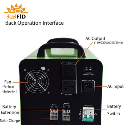 Generator Surya Isi Ulang Baterai Lithium Ion 25.6V 78Ah Off Grid Tata Surya Dengan Inverter 1kW 2kwh