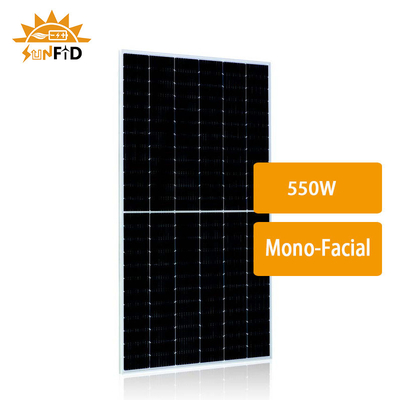 550W PERC Panel Surya Disesuaikan Half Cell Mono Crystalline Monofacial Efisiensi Tinggi