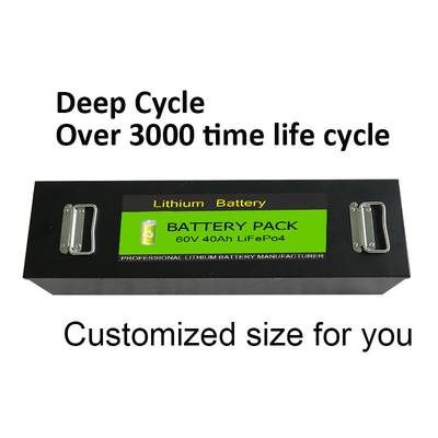 60V 40Ah Pemeliharaan Baterai Isi Ulang Gratis Untuk Solar Backup Power Trolling Motor