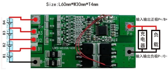 Baterai BMS Isi Ulang Lithium 3.2v 4s 10a 12.8v Papan Sirkuit Perlindungan